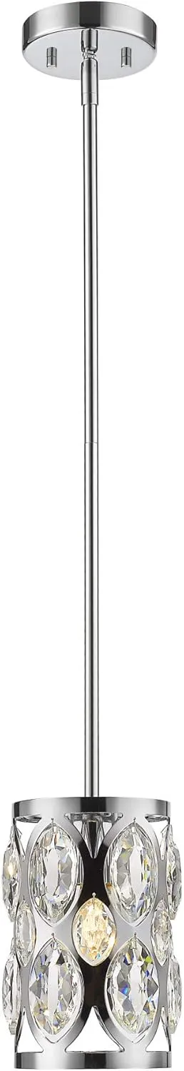 Z-Lite 1 Light Mini Pendant 6010MP-CH, Silver,9.00x6.50x6.50