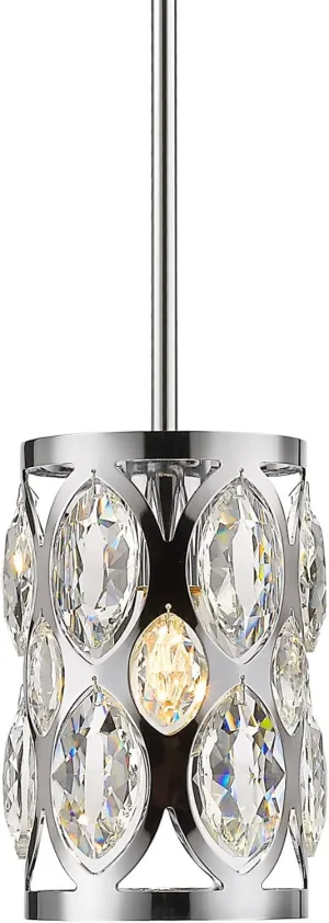 Z-Lite 1 Light Mini Pendant 6010MP-CH, Silver,9.00x6.50x6.50