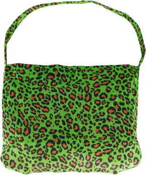 ZAIIVE Leopard Pattern Corduroy Tote Bag, Retro Green Leopard Print Crossbody Corduroy Shoudler Bag For Women Travel Shopping With Magnetic Snap