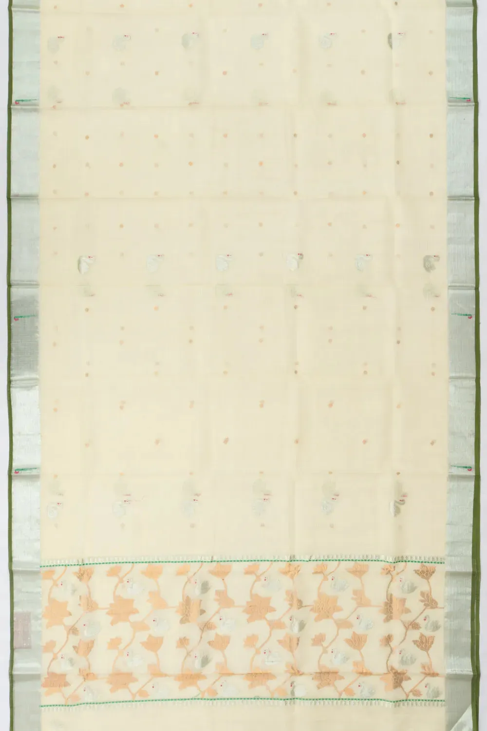 Zari Kota Cotton Butta Pastel Yellow Saree