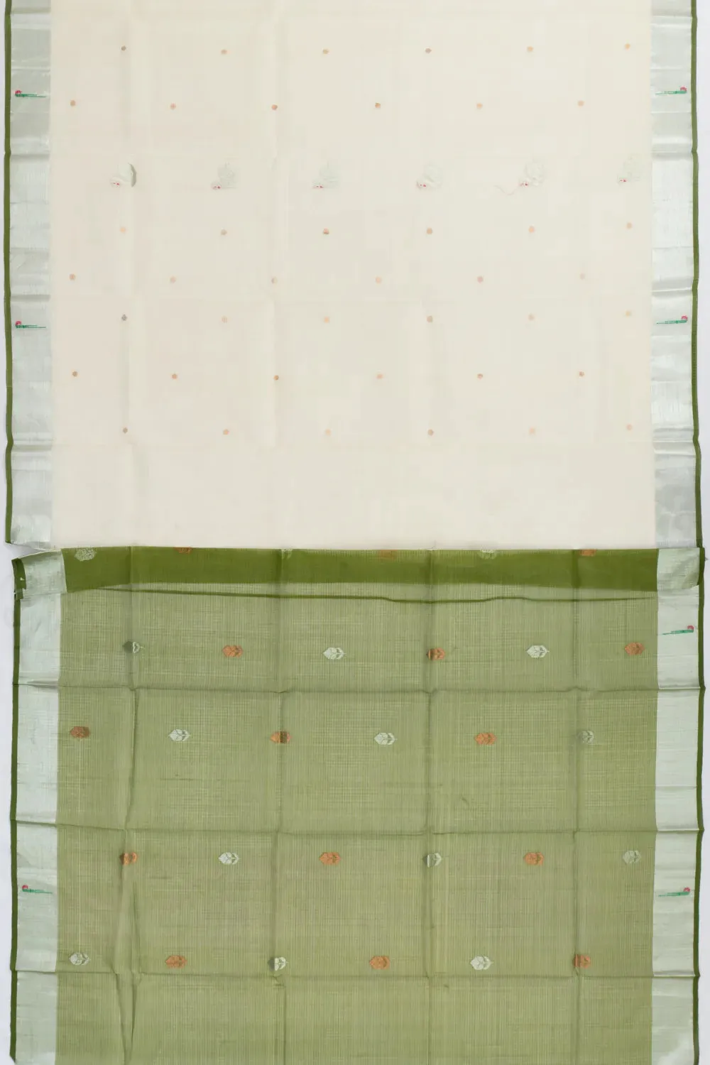 Zari Kota Cotton Butta Pastel Yellow Saree